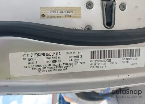 2011 Dodge Caliber Mainstreet from USA, damaged, VIN 1B3CB3HA2BD247233